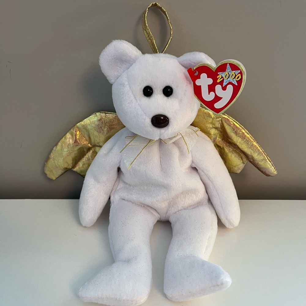TY Beanie Baby “Halo II” the Angel Bear with Gold Wings